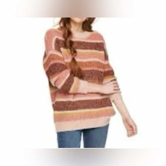 MAURICES Striped Raglan Chunky CrewNeck Fall Vibes Sweater - Picture 1 of 9